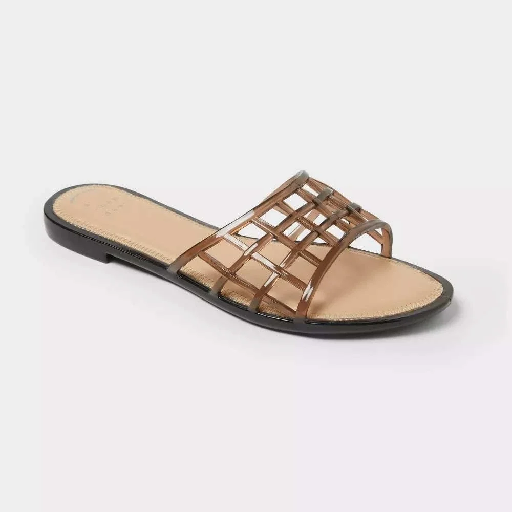 Women's Harbor Jelly Slide Sandals by A New Day Brown Size 8 New With Tags